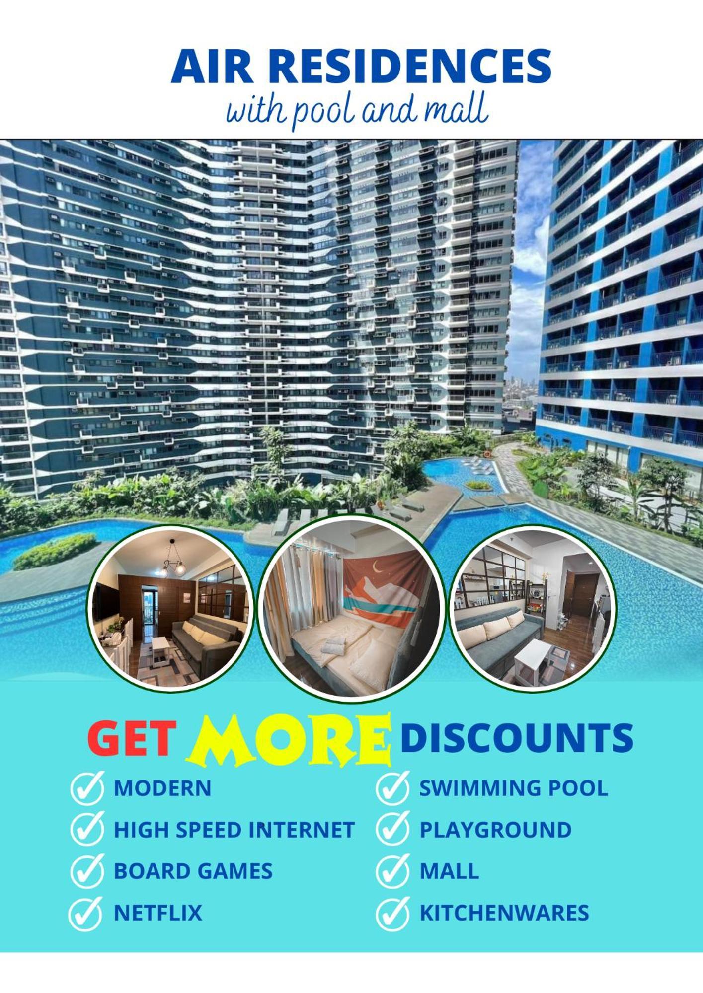 Apartment Condo In Air Residences Makati Wifi Netflix Disney, Pool & Mall Manila Exterior photo